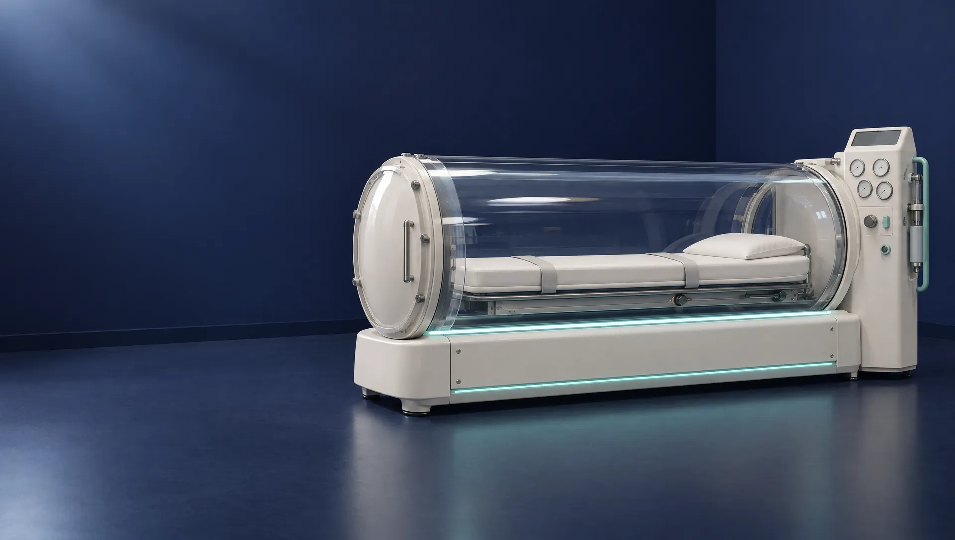 Illustration of a hyperbaric oxygen therapy device