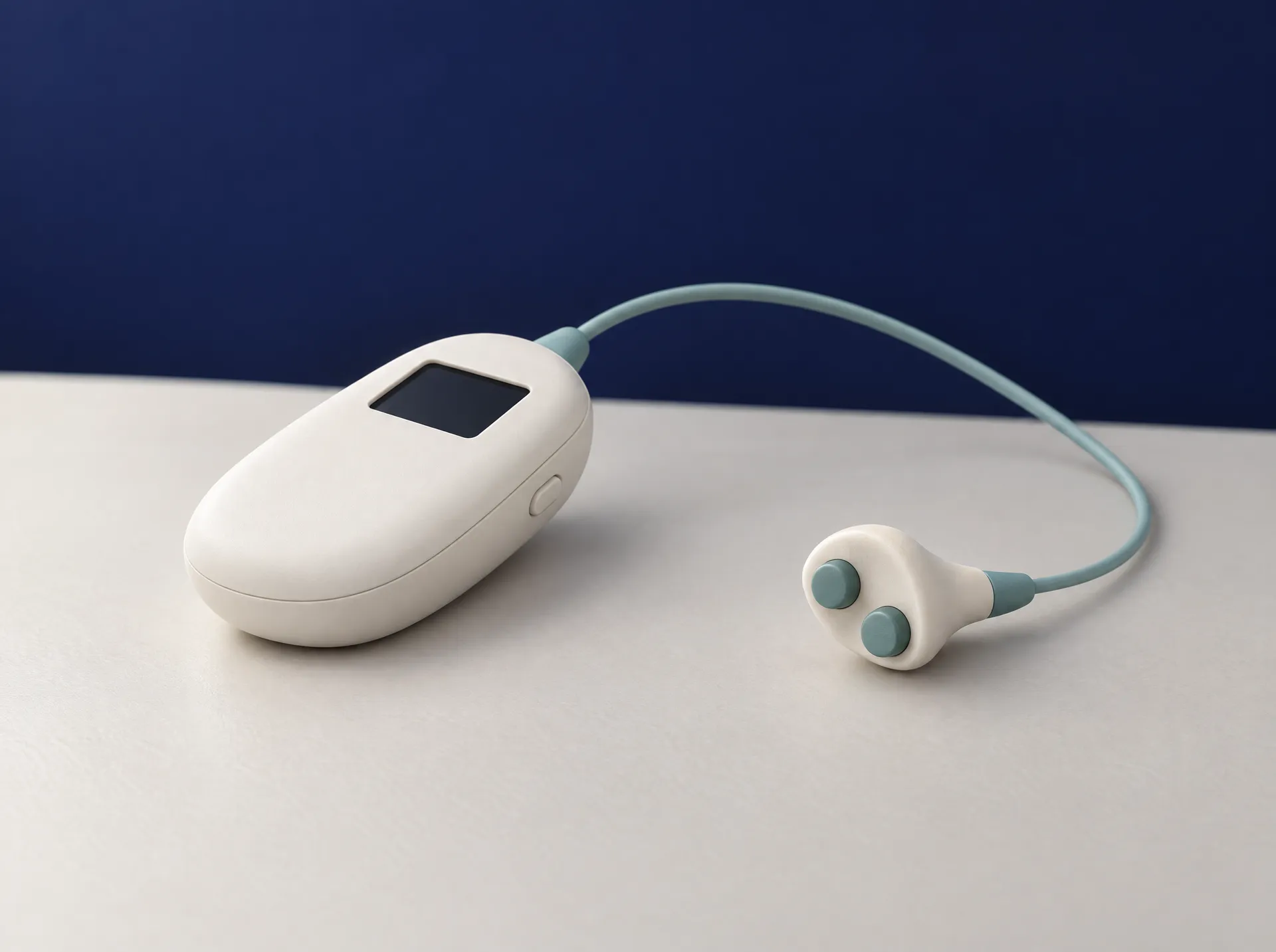 Illustration of a tavns - transcutaneous auricular vagus nerve stimulation device